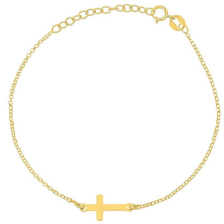 Gold-plated celebrity bracelet with a cross